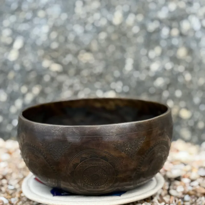Special Carving Cofee Color Singing Bowl